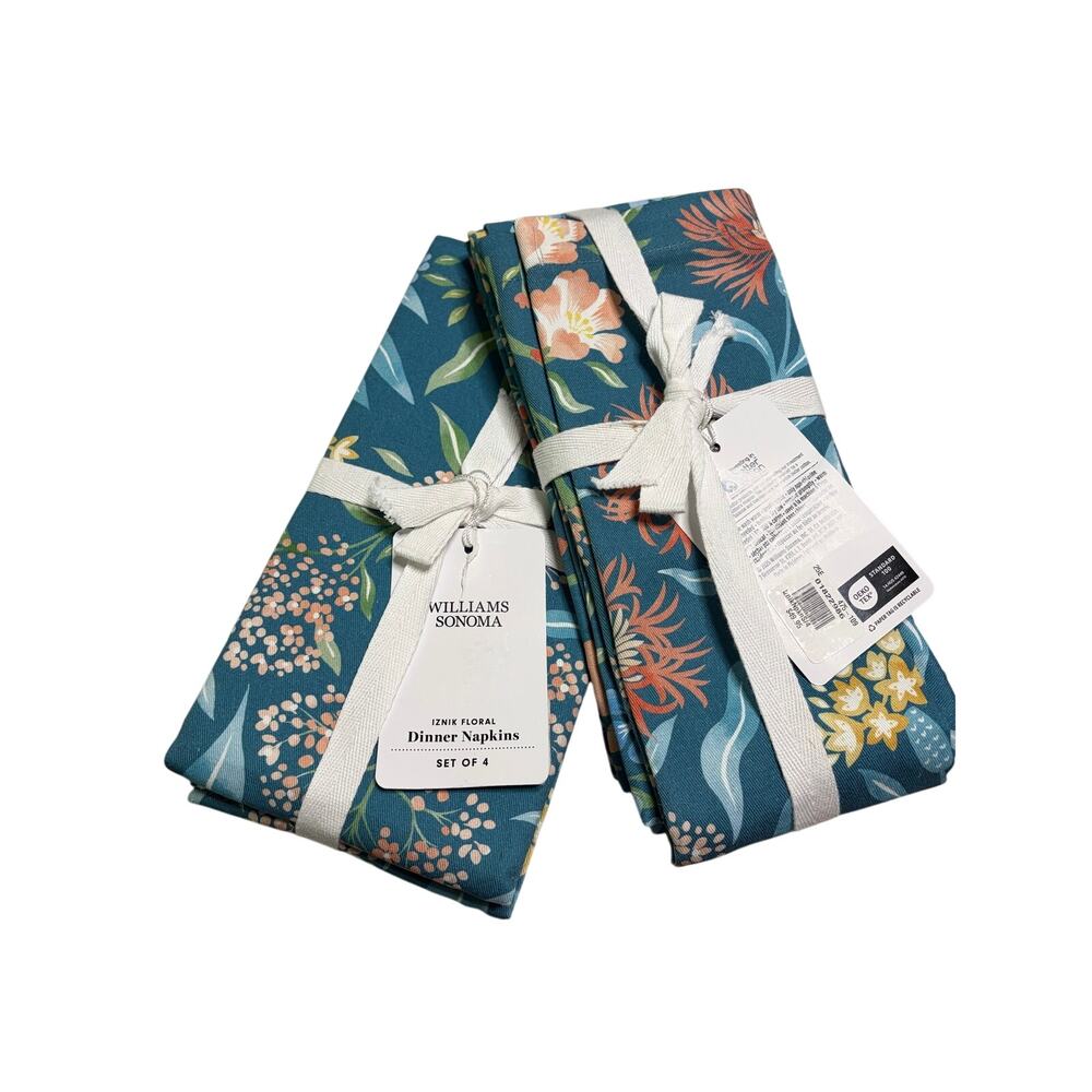 William Sonoma Iznik Floral Napkins Set of Four